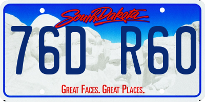 SD license plate 76DR60