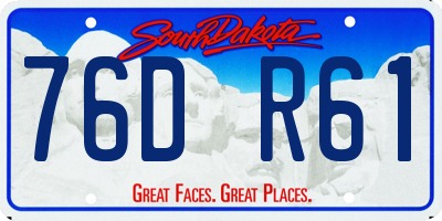 SD license plate 76DR61