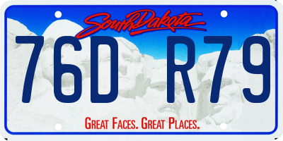 SD license plate 76DR79