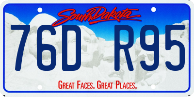 SD license plate 76DR95