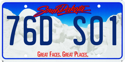 SD license plate 76DS01