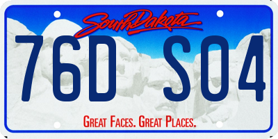 SD license plate 76DS04