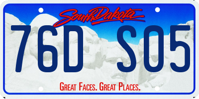 SD license plate 76DS05