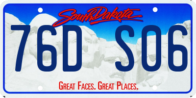 SD license plate 76DS06