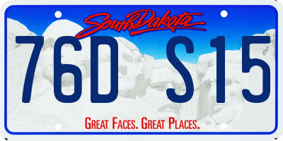 SD license plate 76DS15