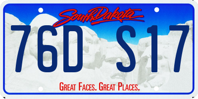SD license plate 76DS17