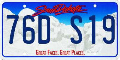 SD license plate 76DS19