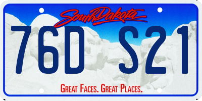 SD license plate 76DS21