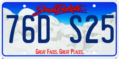 SD license plate 76DS25