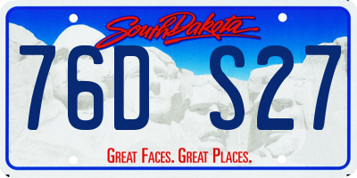 SD license plate 76DS27