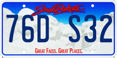 SD license plate 76DS32