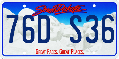 SD license plate 76DS36