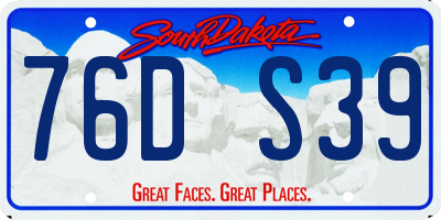 SD license plate 76DS39