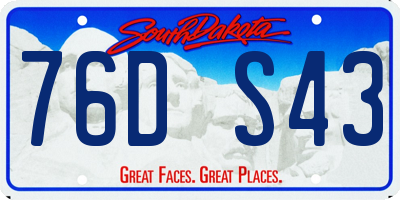 SD license plate 76DS43