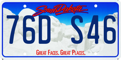 SD license plate 76DS46