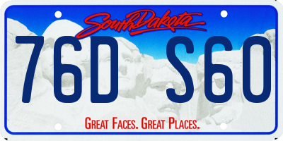 SD license plate 76DS60