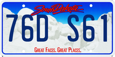 SD license plate 76DS61