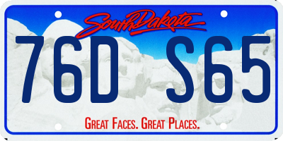 SD license plate 76DS65