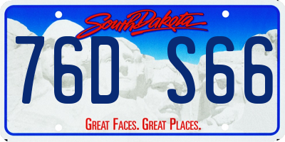SD license plate 76DS66