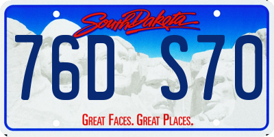SD license plate 76DS70