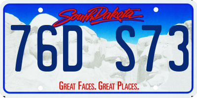 SD license plate 76DS73