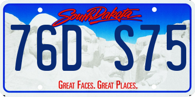 SD license plate 76DS75