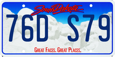 SD license plate 76DS79