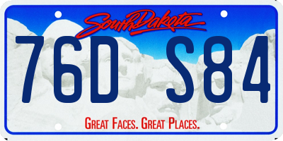 SD license plate 76DS84