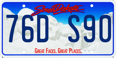 SD license plate 76DS90