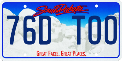 SD license plate 76DT00