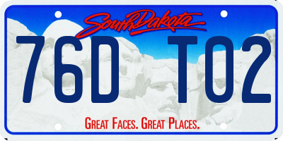 SD license plate 76DT02