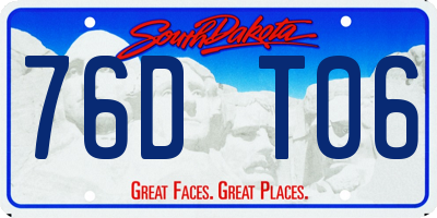 SD license plate 76DT06