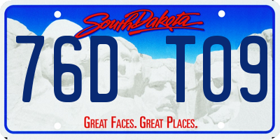 SD license plate 76DT09