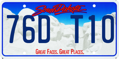 SD license plate 76DT10