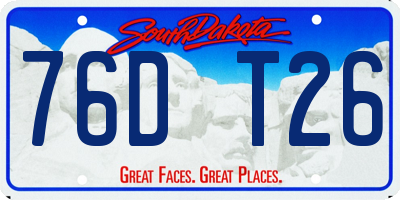 SD license plate 76DT26
