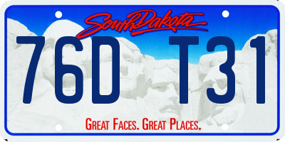 SD license plate 76DT31