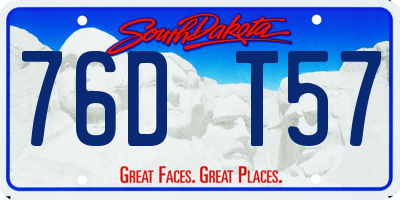 SD license plate 76DT57