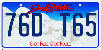 SD license plate 76DT65