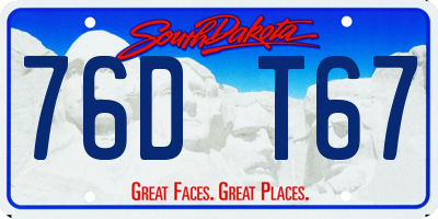 SD license plate 76DT67