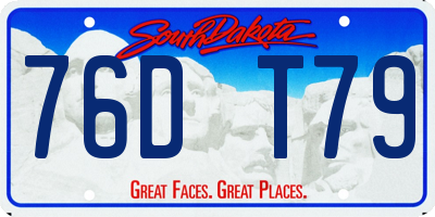 SD license plate 76DT79