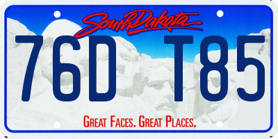 SD license plate 76DT85