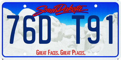 SD license plate 76DT91