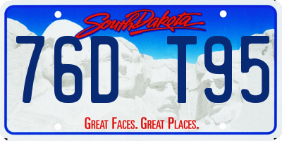 SD license plate 76DT95