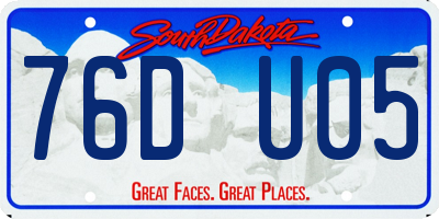 SD license plate 76DU05