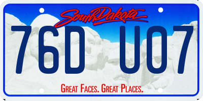 SD license plate 76DU07