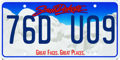 SD license plate 76DU09