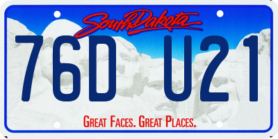 SD license plate 76DU21