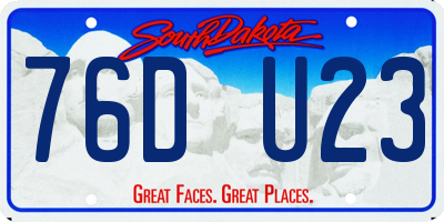 SD license plate 76DU23