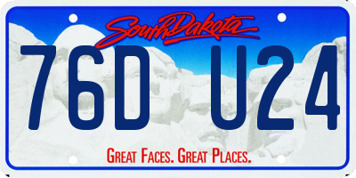 SD license plate 76DU24
