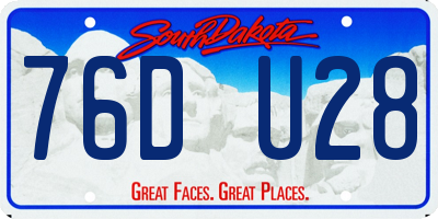 SD license plate 76DU28